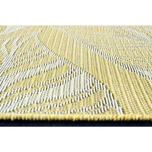 Mastercraft - HomeSpace Direct Leaves Weave Newquay Indoor Outdoor Rug Yellow 80x150cm Mastercraft - HomeSpace Direct Leaves Weave Newquay Indoor Outdoor Rug Yellow 80x150cm