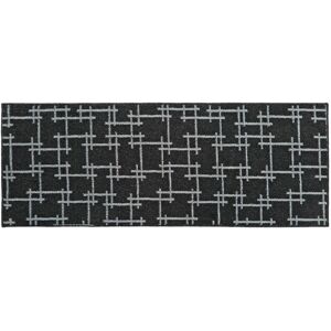 JVL - Vector Machine Washable Latex Backed Runner, 57x150cm, Black JVL - Vector Machine Washable Latex Backed Runner, 57x150cm, Black