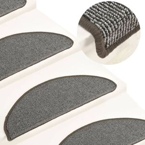 Stair Mats 15 pcs 65x21x4 cm Grey Half Round Large Vidaxl Stair Mats 15 pcs 65x21x4 cm Grey Half Round Large Vidaxl