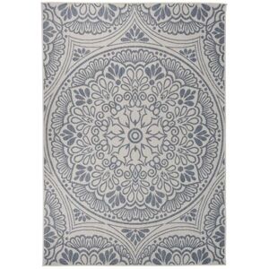 vidaXL 160x230 cm Blue Pattern Outdoor Flatweave Rug - Outdoor Rug vidaXL 160x230 cm Blue Pattern Outdoor Flatweave Rug - Outdoor Rug