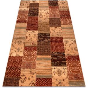 RugsX Wool Carpet KASHQAI - Patchwork Terracotta - 67x275cm - Wool Carpet RugsX Wool Carpet KASHQAI - Patchwork Terracotta - 67x275cm - Wool Carpet