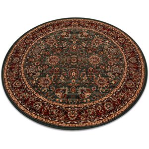 RUGSX Wool carpet KASHQAI 4362 400 circle ornament green / claret green round 120 cm RUGSX Wool carpet KASHQAI 4362 400 circle ornament green / claret green round 120 cm