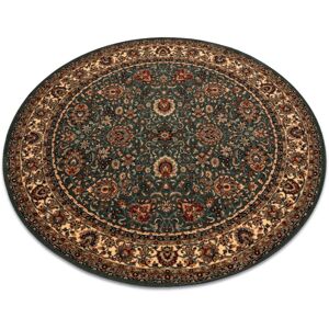 RUGSX Wool carpet KASHQAI 4362 410 circle ornament green / beige green round 200 cm RUGSX Wool carpet KASHQAI 4362 410 circle ornament green / beige green round 200 cm