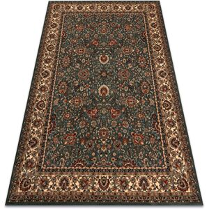 RUGSX Wool carpet KASHQAI 4362 410 ornament green / beige green 80x300 cm RUGSX Wool carpet KASHQAI 4362 410 ornament green / beige green 80x300 cm