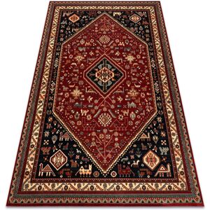 Rugsx - Wool carpet kashqai 4364 301 oriental, frame claret / black red 120x170 cm Rugsx - Wool carpet kashqai 4364 301 oriental, frame claret / black red 120x170 cm