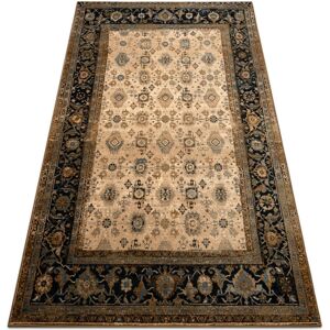 RUGSX Wool carpet OMEGA AVILA Ornament frame cognac brown brown 170x235 cm RUGSX Wool carpet OMEGA AVILA Ornament frame cognac brown brown 170x235 cm