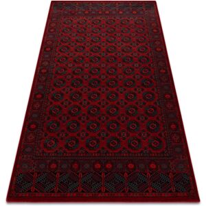 RUGSX Wool carpet OMEGA BUCHARA frame, circles red red 200x300 cm RUGSX Wool carpet OMEGA BUCHARA frame, circles red red 200x300 cm