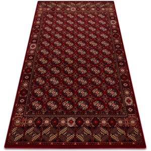 Rugsx - Wool carpet omega buchara frame, circles ruby red 170x235 cm Rugsx - Wool carpet omega buchara frame, circles ruby red 170x235 cm