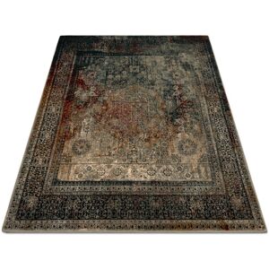 RUGSX Wool carpet OMEGA MAMLUK Square - Rosette vintage emerald green 135x135 cm RUGSX Wool carpet OMEGA MAMLUK Square - Rosette vintage emerald green 135x135 cm