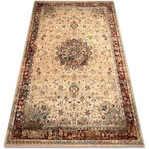 RUGSX Wool carpet POLONIA KORDOBA25 Rosette, frame light ruby beige 135x200 cm RUGSX Wool carpet POLONIA KORDOBA25 Rosette, frame light ruby beige 135x200 cm