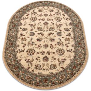 Rugsx - Wool carpet polonia oval madras flowers jasmine 2 green green 170x235 cm Rugsx - Wool carpet polonia oval madras flowers jasmine 2 green green 170x235 cm