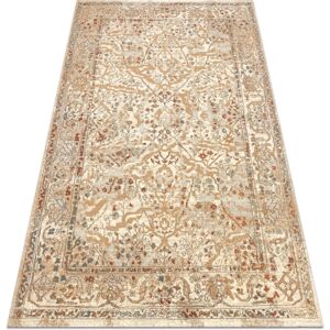 RUGSX Wool Carpet SOHO 477.04.LA110 OSTA - Flowers, frame, natural beige / terracotta beige 135x200 cm RUGSX Wool Carpet SOHO 477.04.LA110 OSTA - Flowers, frame, natural beige / terracotta beige 135x200 cm