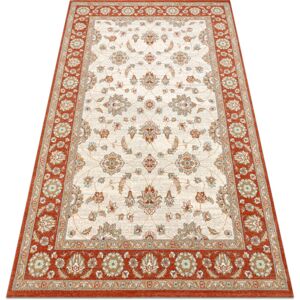 RUGSX Wool Carpet soho 477.15.LA103 osta Ornament, frame natural beige / terracotta beige 67x130 cm RUGSX Wool Carpet soho 477.15.LA103 osta Ornament, frame natural beige / terracotta beige 67x130 cm
