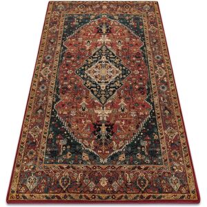 Rugsx - Wool carpet superior Kasim frame ruby red 235x350 cm Rugsx - Wool carpet superior Kasim frame ruby red 235x350 cm