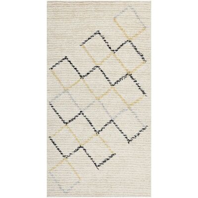 Beliani Cotton Area Rug 80 x 150 cm Beige - Area Rug Beliani Cotton Area Rug 80 x 150 cm Beige - Area Rug