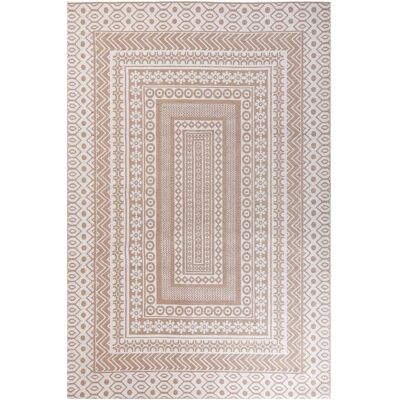 Beliani Beige and White Jute Pattern 200x300cm Area Rug - Area Rug Beliani Beige and White Jute Pattern 200x300cm Area Rug - Area Rug