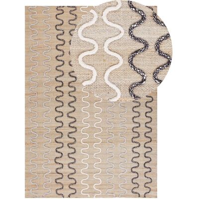 Beliani Jute Area Rug 140 x 200 cm - Geometric Pattern Beliani Jute Area Rug 140 x 200 cm - Geometric Pattern