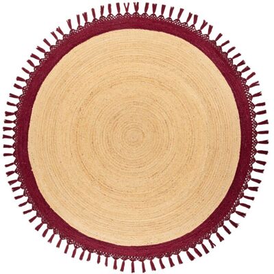Beliani - Jute and Cotton Round Rug - 200cm - Boho Style Beliani - Jute and Cotton Round Rug - 200cm - Boho Style