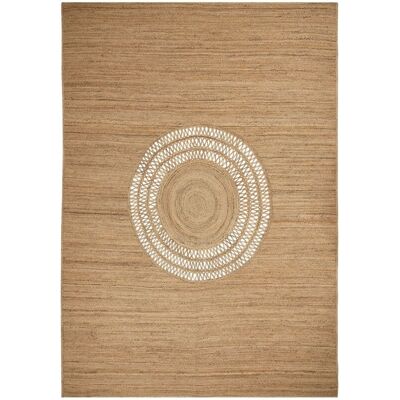 Beliani Beige Jute Area Rug - Handmade, 160x230cm, Boho Style Beliani Beige Jute Area Rug - Handmade, 160x230cm, Boho Style