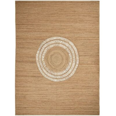 Beliani Beige Jute Rug - 300x400cm Boho Style Natural Pattern Beliani Beige Jute Rug - 300x400cm Boho Style Natural Pattern