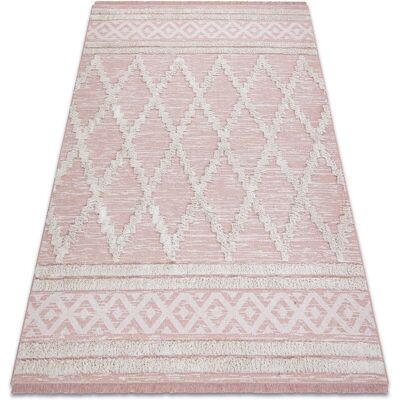RugsX Eco Sisals Boho Morocco Diamonds Fringe Carpet - Pink / Cream RugsX Eco Sisals Boho Morocco Diamonds Fringe Carpet - Pink / Cream