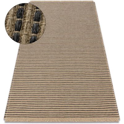 RugsX Black / Beige Lines Flat-Woven Jute Carpet - Carpet RugsX Black / Beige Lines Flat-Woven Jute Carpet - Carpet