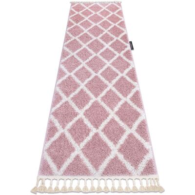 RugsX Pink Berber Troik Runner - 60x200 cm Carpet RugsX Pink Berber Troik Runner - 60x200 cm Carpet