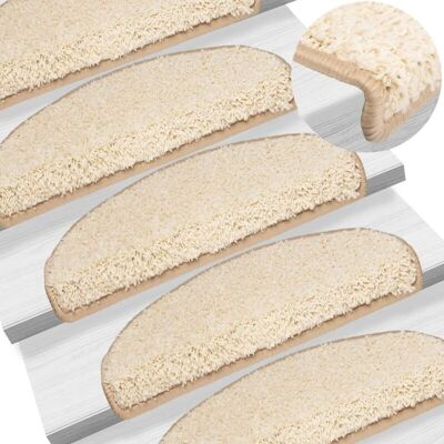 vidaXL Stair Mats 10 pcs Cream - Stair Type vidaXL Stair Mats 10 pcs Cream - Stair Type
