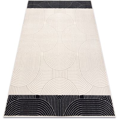 RugsX - Wool Carpet Angel 7901 - Geometric beige / black - 80x150 cm RugsX - Wool Carpet Angel 7901 - Geometric beige / black - 80x150 cm