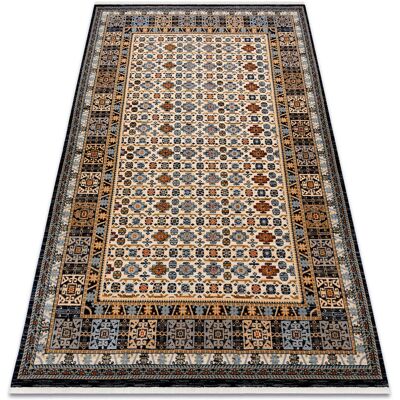 KESHAN Wool Carpet Beige Navy Vintage Rug - Rug KESHAN Wool Carpet Beige Navy Vintage Rug - Rug