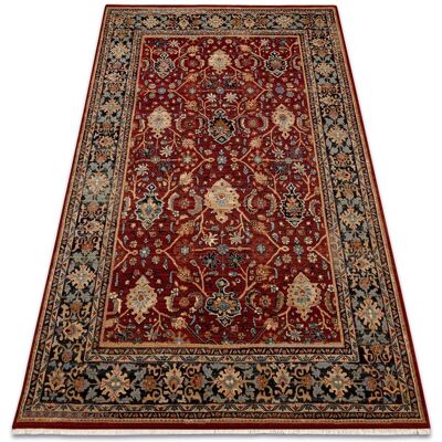 KESHAN Wool Carpet - Vintage Pattern, Beige / Claret / Navy - 120x145cm KESHAN Wool Carpet - Vintage Pattern, Beige / Claret / Navy - 120x145cm