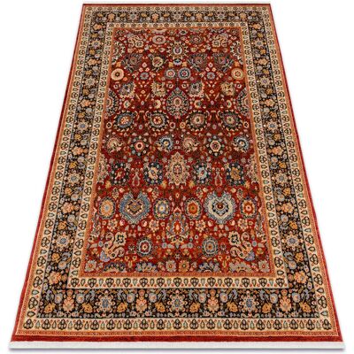 KESHAN Wool Rug - Vintage Pattern, Burgundy / Navy - Carpet KESHAN Wool Rug - Vintage Pattern, Burgundy / Navy - Carpet