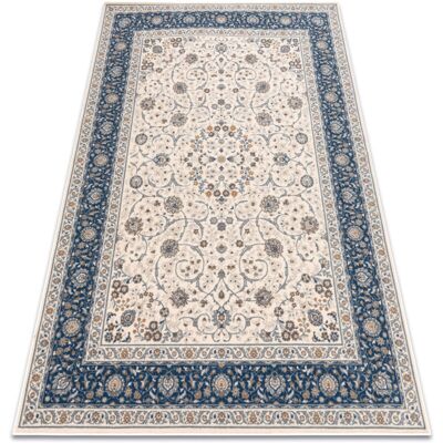 Rugsx - Beige / Blue Nain Pattern Wool Rug - Rug Rugsx - Beige / Blue Nain Pattern Wool Rug - Rug