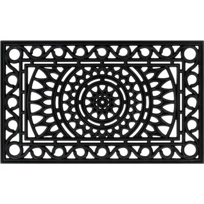 vidaXL Door Mat Rectangular 45x75 cm Rubber Black - Door Mat vidaXL Door Mat Rectangular 45x75 cm Rubber Black - Door Mat