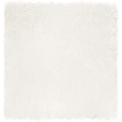 Faux Sheepskin Rug Tafalla White 120 x 120 cm Polyester vidaXL Faux Sheepskin Rug Tafalla White 120 x 120 cm Polyester vidaXL