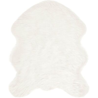 Faux Sheepskin Rug Tafalla White 50 x 80 cm Polyester vidaXL Faux Sheepskin Rug Tafalla White 50 x 80 cm Polyester vidaXL