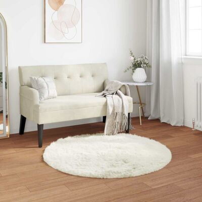 Faux Sheepskin Rug Tafalla White Ø 100 cm Polyester vidaXL Faux Sheepskin Rug Tafalla White Ø 100 cm Polyester vidaXL