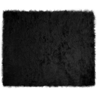 Faux Sheepskin Rug Tafalla Black 200 x 280 cm Polyester vidaXL Faux Sheepskin Rug Tafalla Black 200 x 280 cm Polyester vidaXL