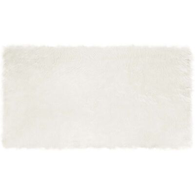Faux Sheepskin Rug Tafalla White 60 x 110 cm Polyester vidaXL Faux Sheepskin Rug Tafalla White 60 x 110 cm Polyester vidaXL