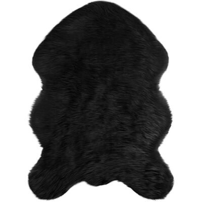 Faux Sheepskin Rug Tafalla Black 60 x 90 cm Polyester vidaXL Faux Sheepskin Rug Tafalla Black 60 x 90 cm Polyester vidaXL