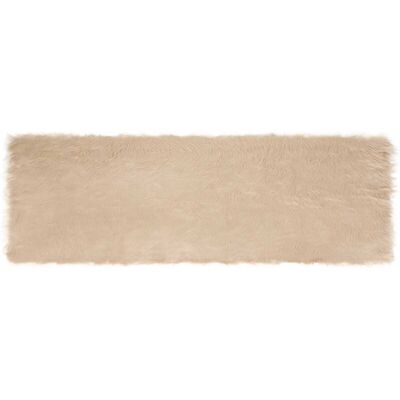 Faux Sheepskin Rug Tafalla Beige 80 x 250 cm Polyester vidaXL Faux Sheepskin Rug Tafalla Beige 80 x 250 cm Polyester vidaXL