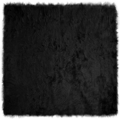 Faux Sheepskin Rug Tafalla Black 240 x 240 cm Polyester vidaXL Faux Sheepskin Rug Tafalla Black 240 x 240 cm Polyester vidaXL
