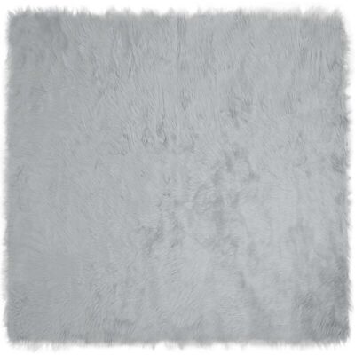 Faux Sheepskin Rug Tafalla Grey 160 x 160 cm Polyester vidaXL Faux Sheepskin Rug Tafalla Grey 160 x 160 cm Polyester vidaXL