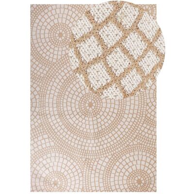 Beliani ARIBA Beige White Geometric Area Rug Beliani ARIBA Beige White Geometric Area Rug
