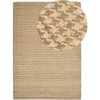 Beliani Beige Jute Rug - 160x230cm Boho Style Beliani Beige Jute Rug - 160x230cm Boho Style