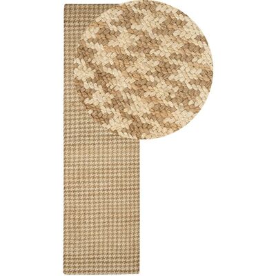 Beliani Beige Jute Runner Rug - 80 x 300 cm, Boho Style Beliani Beige Jute Runner Rug - 80 x 300 cm, Boho Style