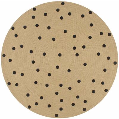 Handmade Rug Jute with Print Polka Dot 90 cm Vidaxl Handmade Rug Jute with Print Polka Dot 90 cm Vidaxl