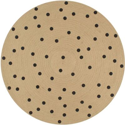 Handmade Rug Jute with Print Polka Dot 150 cm Vidaxl Handmade Rug Jute with Print Polka Dot 150 cm Vidaxl