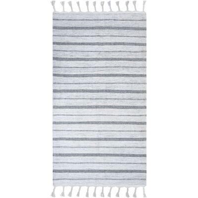 Beliani White Stripe Area Rug - 80x150cm - Indoor Outdoor Decor Beliani White Stripe Area Rug - 80x150cm - Indoor Outdoor Decor
