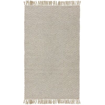 Beliani Beige Jute Cotton Area Rug - Boho Style 80x120cm Beliani Beige Jute Cotton Area Rug - Boho Style 80x120cm